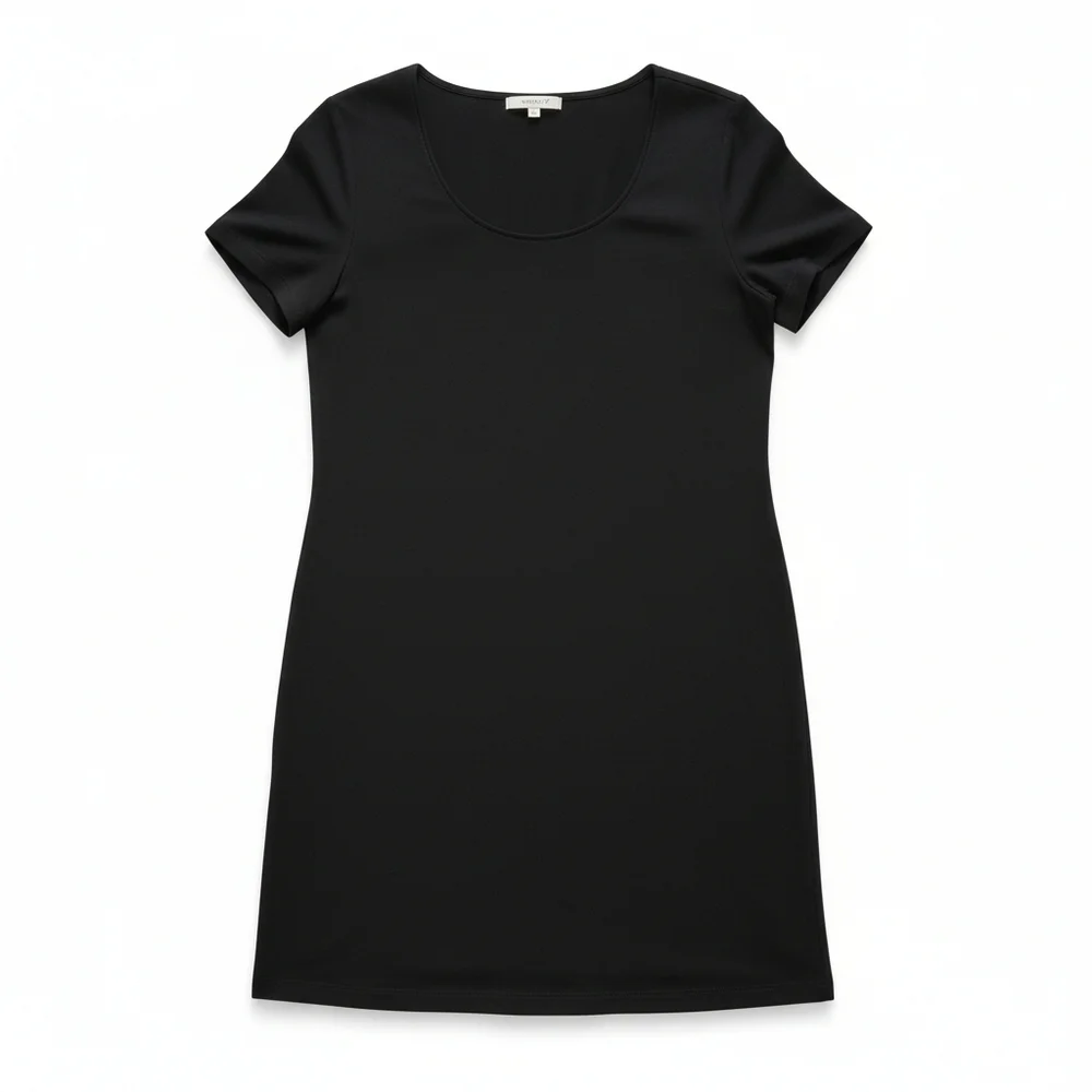 Aritzia - Wilfred Black Sheath Mini Dress Scoop Neck Short Sleeve - Picture 1 of 7
